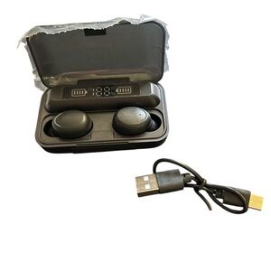 F9 TWS Wireless Black Earbuds with Charging Case